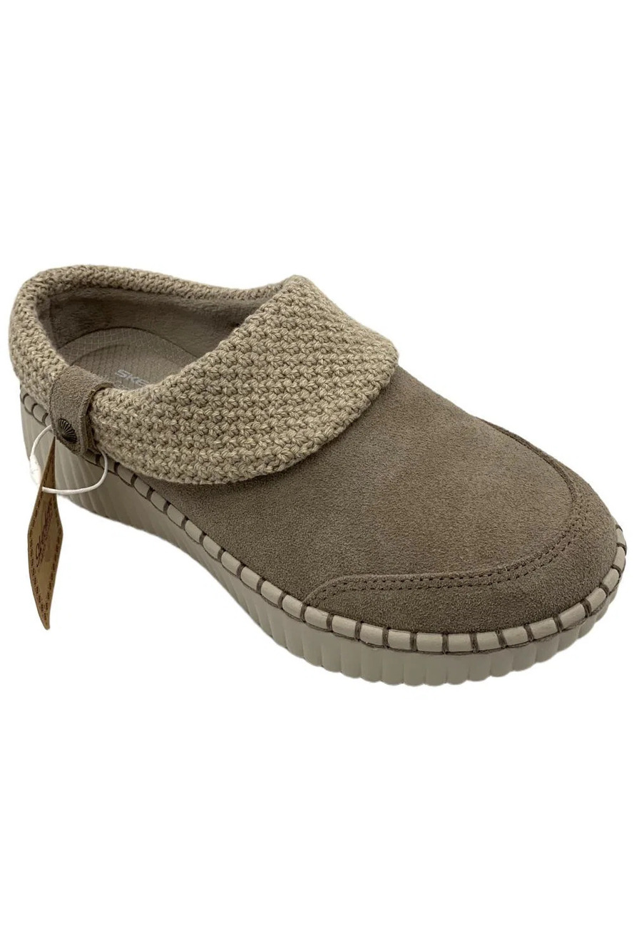Skechers Women's Wilshire Blvd Sweater Knit Clogs Cloudy Skies Taupe - Medium